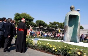 John Paul II statue at the Termini in Rome